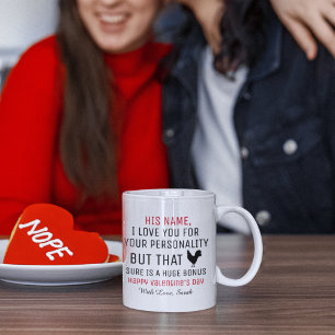 Personalisierter Valentinstag-Kaffeebecher, Lustig Kaffeetasse