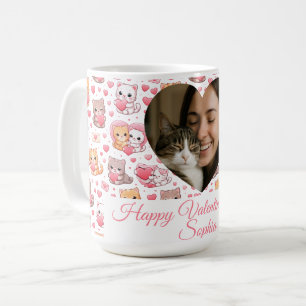 Personalisierter Valentinstag-Katzenbecher mit Fot Kaffeetasse