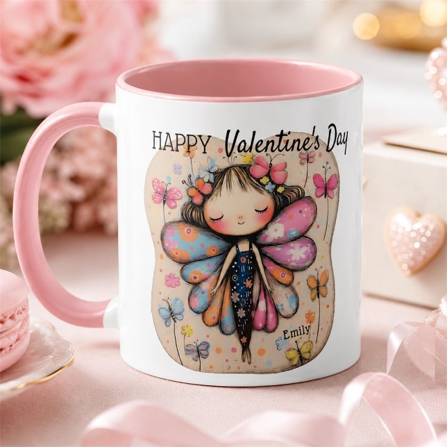 Personalisierter Valentinstag Niedlicher Schmetter Tasse (Von Creator hochgeladen)