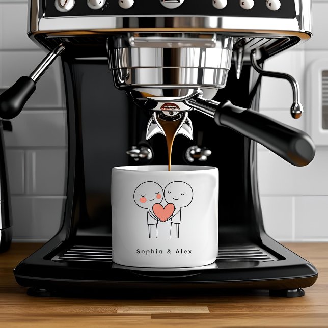 Personalisierter Valentinstag-Paar-Matching-Set  Espressotasse (Von Creator hochgeladen)