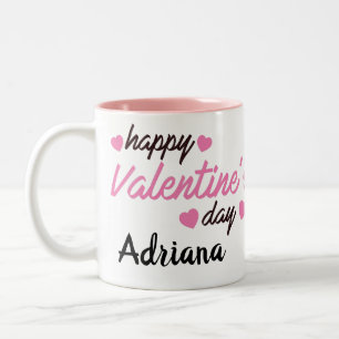 Personalisierter Valentinstag Zweifarbige Tasse