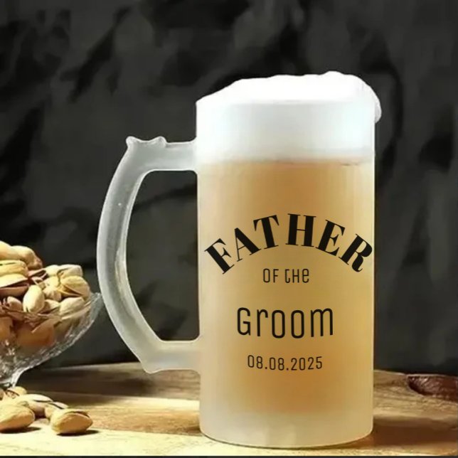 Personalisierter Vater der Groom-Bier-Tasse Mattglas Bierglas (Von Creator hochgeladen)