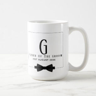 Personalisierter Vater der Groom Monogram Bow-Kraw Kaffeetasse