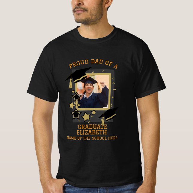 Personalisierter Vater eines Graduate Foto T-Shirt (Vorderseite)