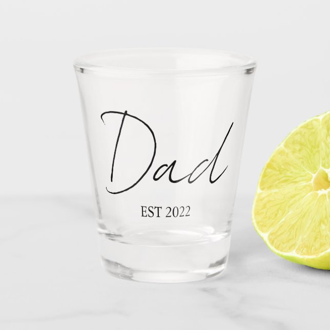 Personalisierter Vater EST. Jahr-Shot-Glas Schnapsglas (Vorderseite)