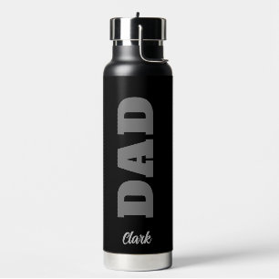 Personalisierter Vater Fett Schwarz-Weiß-Typografi Trinkflasche