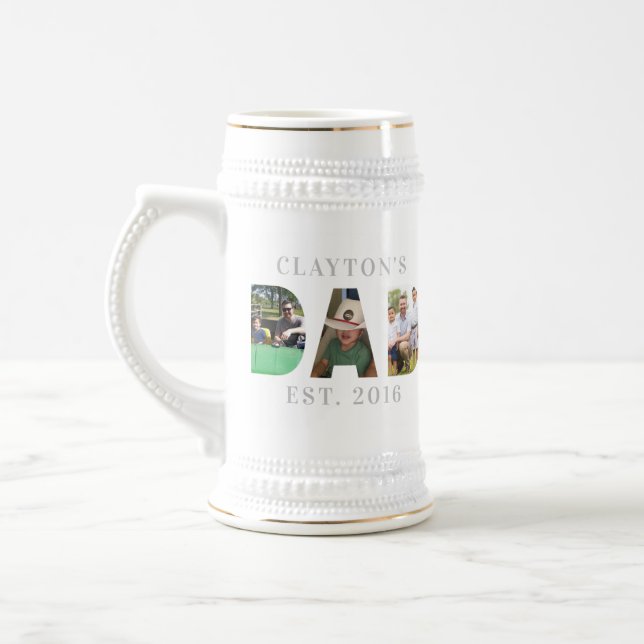 Personalisierter VATER Foto Beer Tasse Stein (Links)
