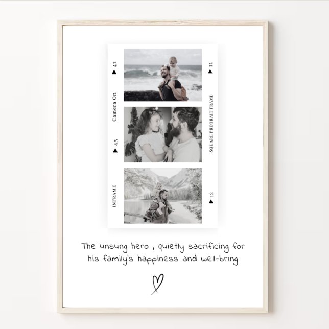 Personalisierter Vater Foto Roll minimales Geschen Poster (Von Creator hochgeladen)