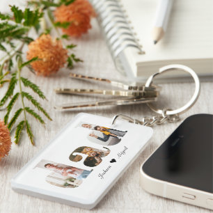 Personalisierter Vater Fotocollage Geschenk für Va Schlüsselanhänger