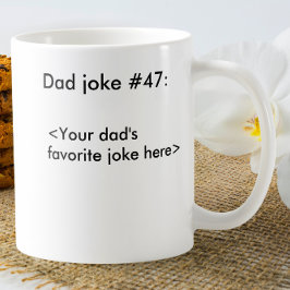 Personalisierter Vater Joke Funny Black & White Jo Kaffeetasse