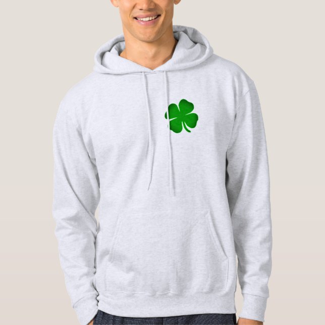 Personalisierter Vater Mama Irish Green Kleeblatt Hoodie (Vorderseite)