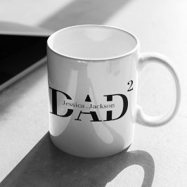 Personalisierter Vater mit zwei Kindern Kaffee Tas Kaffeetasse