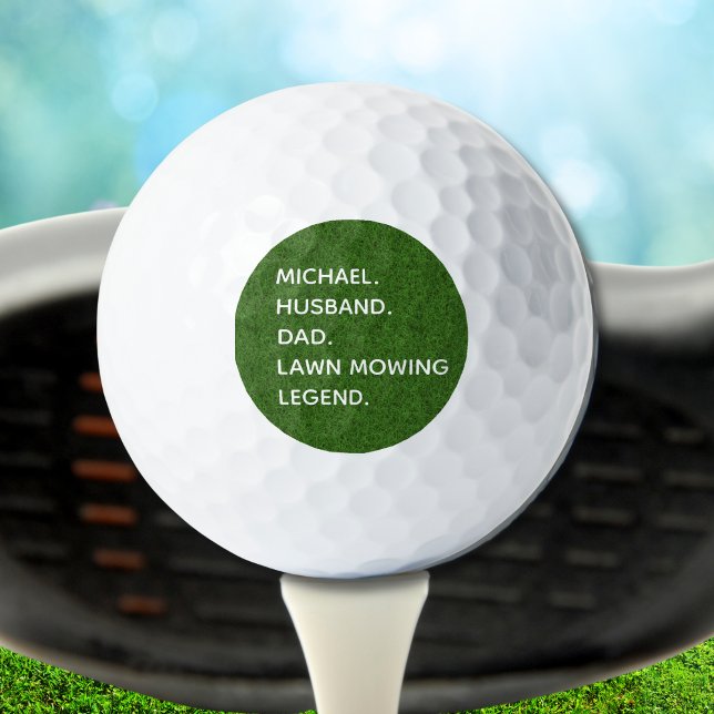 Personalisierter Vater Rasenmäher Golfball (Replace name to personalize, all text is editable, change any word(s) as required to customize)