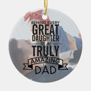 Personalisierter Vater Tochter Foto Ornament