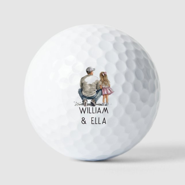 Personalisierter Vater und Tochter (5) Golfball (Vorderseite)