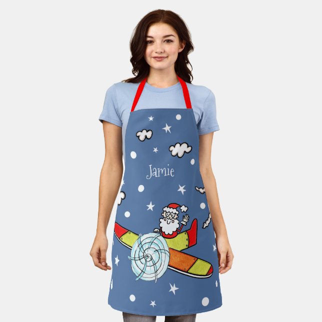 Personalisierter Vater Weihnachts-Weihnachtsmann-F Schürze (Getragen)