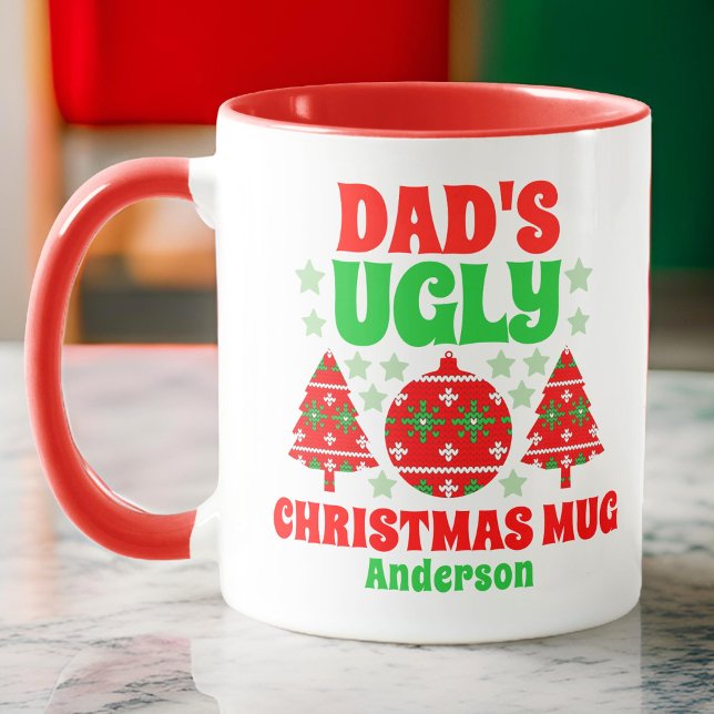 Personalisierter Vaters hässlicher Weihnachtssüßer Tasse (Von Creator hochgeladen)