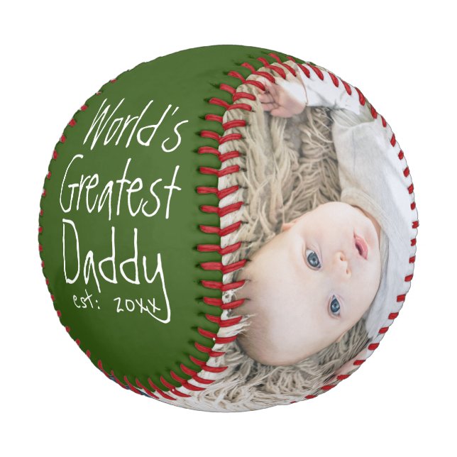 Personalisierter Vatertag Baseball (Schrägansicht)