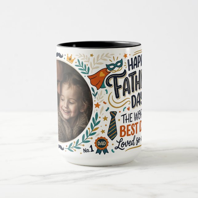 Personalisierter Vatertag-Becher mit Foto Tasse (Zentrum)
