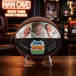 Personalisierter Vatertag Best Dad Ever Foto Mini Basketball