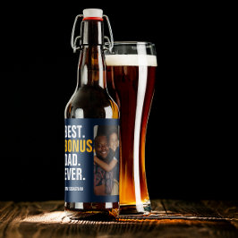 Personalisierter Vatertag Bester Bonus Vater je Bierflaschenetikett