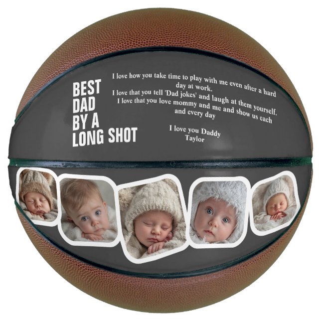 Personalisierter Vatertag Bester Vater mit großem  Basketball (Vorderseite)