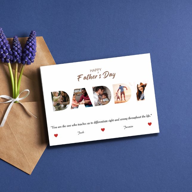 Personalisierter Vatertag DADDY FotoCollage Einladung (Von Creator hochgeladen)