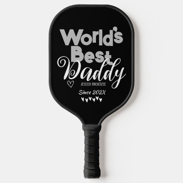 Personalisierter Vatertag, das weltbeste Papa-Gesc Pickleball Schläger (Vorderseite)