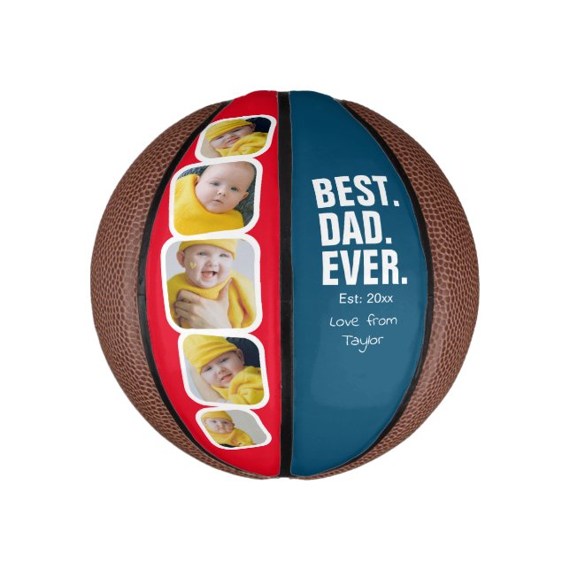 Personalisierter Vatertag Foto Geschenk Bester Vat Mini Basketball (Vertikal)
