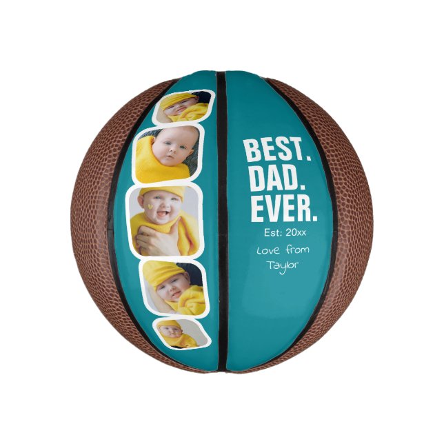 Personalisierter Vatertag Foto Geschenk Bester Vat Mini Basketball (Vertikal)