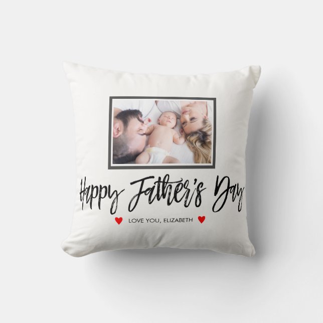 Personalisierter Vatertag Geschenk für Vater Foto Kissen (Vorderseite)