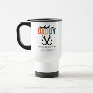 Personalisierter Vatertag Hooked on Daddy Fishing Reisebecher