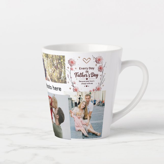 Personalisierter Vatertag Latte Tasse - 12 oz (Rechts)