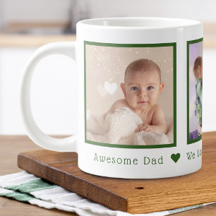 Personalisierter Vatertag mit mehreren Fotos Jumbo-Tasse