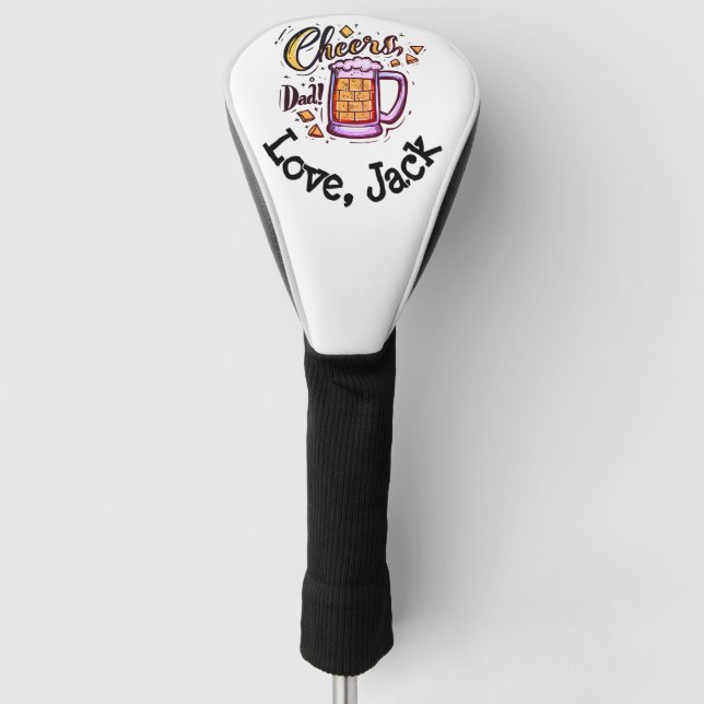 Personalisierter Vatertag von Kindern Golf Headcover (Vorderseite)