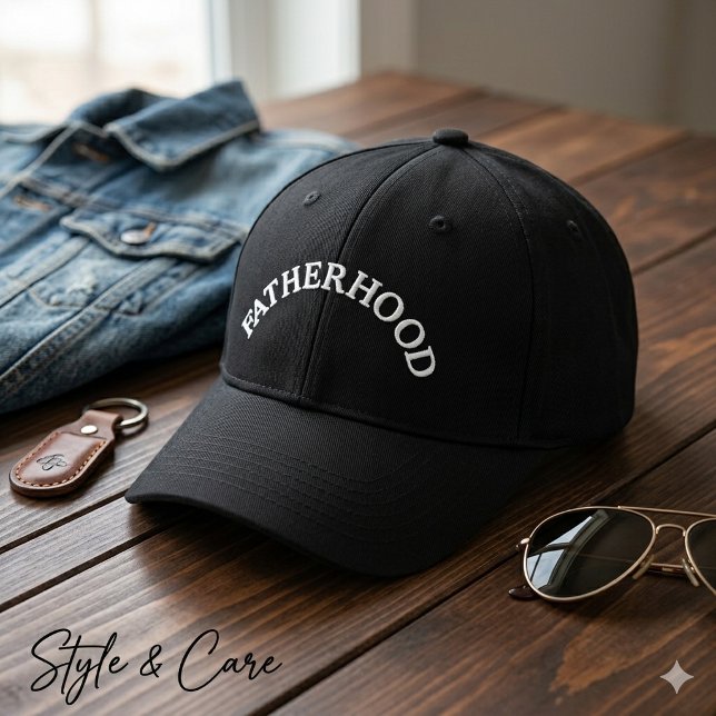 Personalisierter Vatertext Stylisch Bestickte Baseballkappe (Personalized Fatherhood Text Stylish Embroidered Baseball Cap)