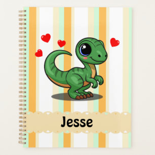 Personalisierter Velociraptor-Dinosaurier-Planer Planer