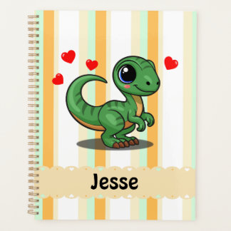 Personalisierter Velociraptor-Dinosaurier-Planer Planer