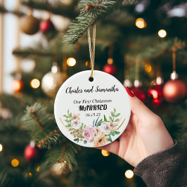 Personalisierter Verheirateter Weihnachtsgeschmack Keramik Ornament
