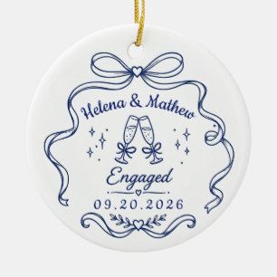 Personalisierter Verlobter Weihnachts-Schmuck Keramik Ornament