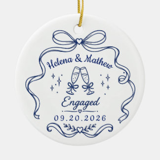 Personalisierter Verlobter Weihnachts-Schmuck Keramik Ornament