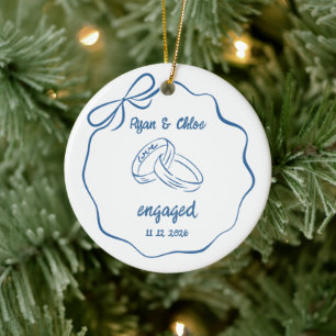 Personalisierter Verlobungsring Bogen Keramik Ornament