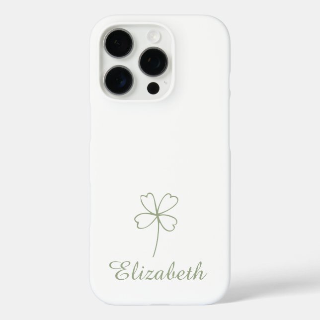 Personalisierter Vierblättriges Kleeblatt iPhone C Case-Mate iPhone Hülle (Rückseite)