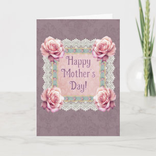 Personalisierter Viktorianischer Mauve Mother Day Karte