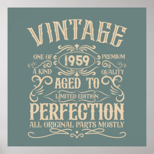 Personalisierter vintage 65. Geburtstag Whiskey-Th Poster