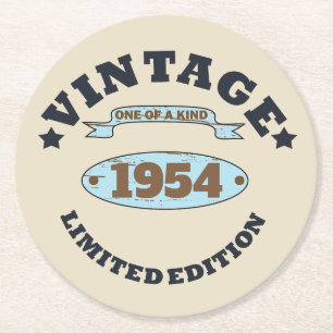 Personalisierter vintage 70. Geburtstag Runder Pappuntersetzer