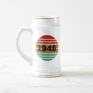 personalisierter vintage 75. Geburtstag Bierglas