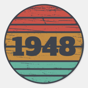 personalisierter vintage 75. Geburtstag Runder Aufkleber