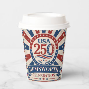 Personalisierter Vintage Amerika 250 1776 -2026 Pappbecher