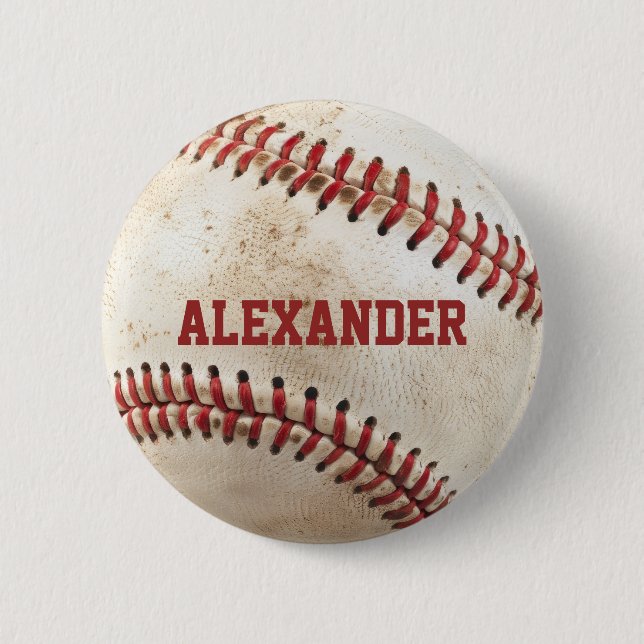 Personalisierter Vintage-Baseball Button (Vorderseite)